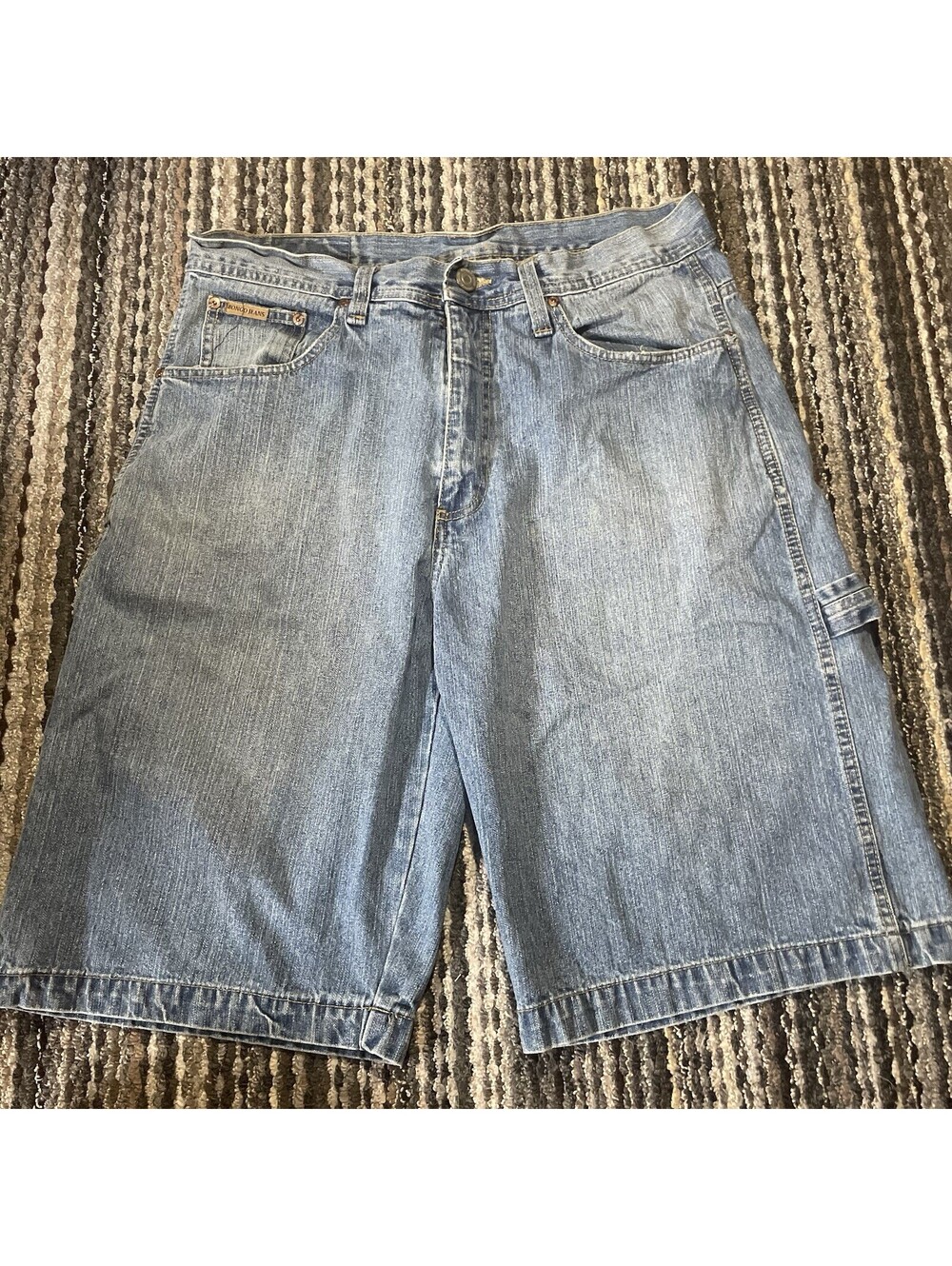 VTG Bongo Shorts Mens 36 Blue Classic Fit 12" Inseam Carpenter Denim Baggy